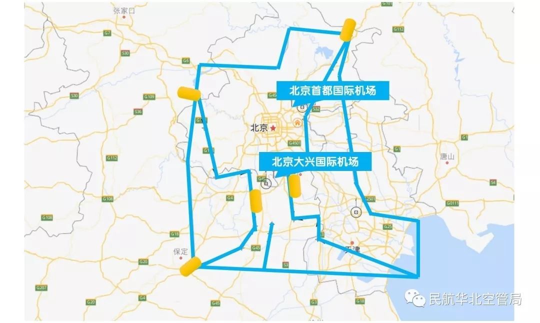 示意图 来源:华北空管局根据民航局统一部署,北京大兴国际机场拟于5月