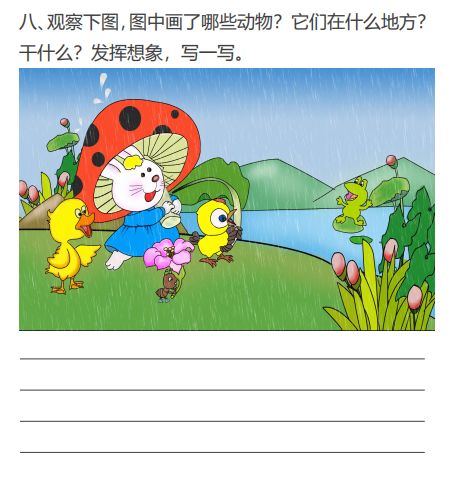 部編版一年級下冊語文看圖寫話寫事寫景動物類及練習給孩子收藏