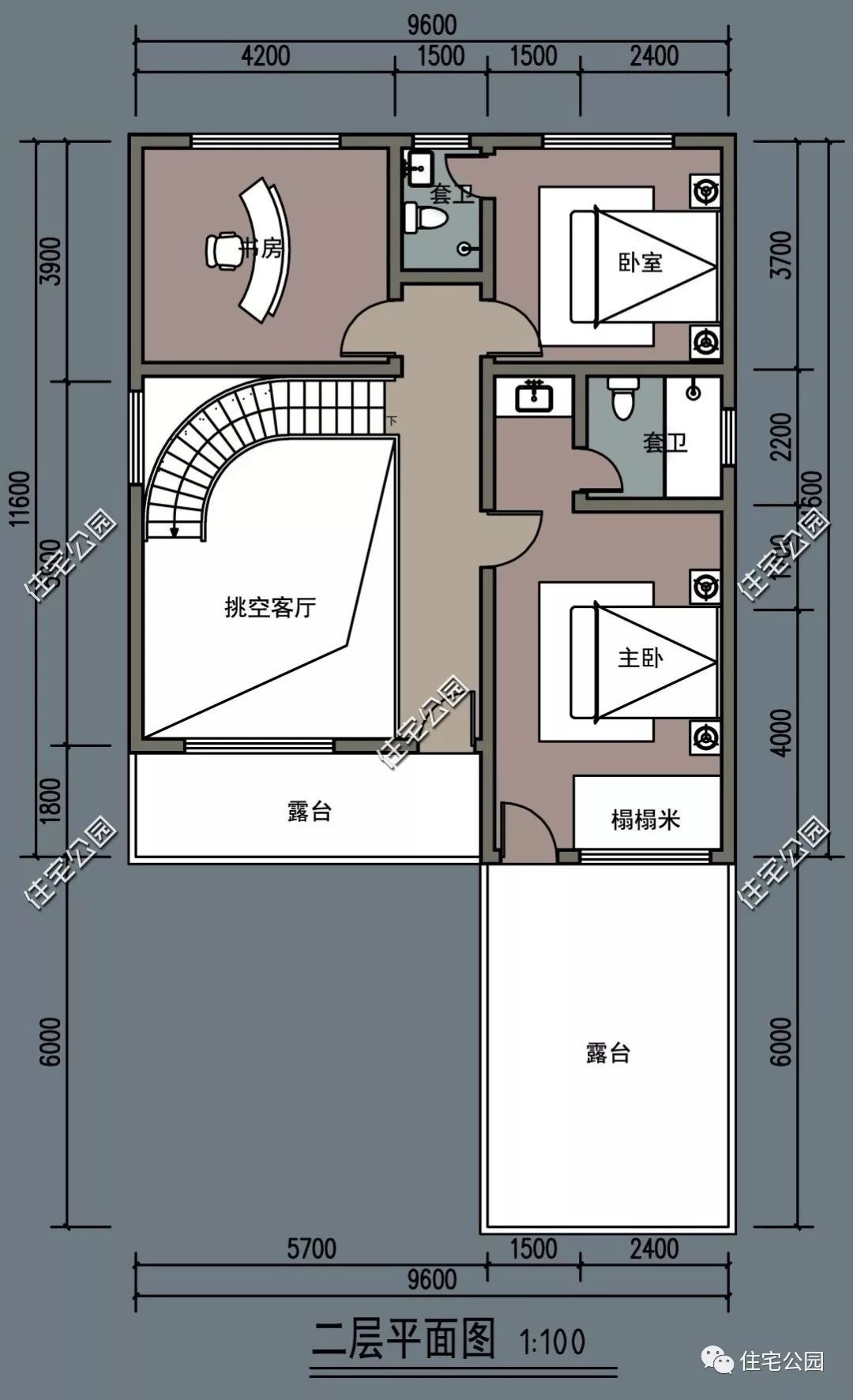 精选图库二:35套带挑空客厅住宅户型