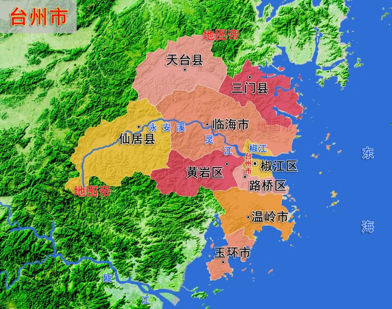 玉环市地图各镇图片