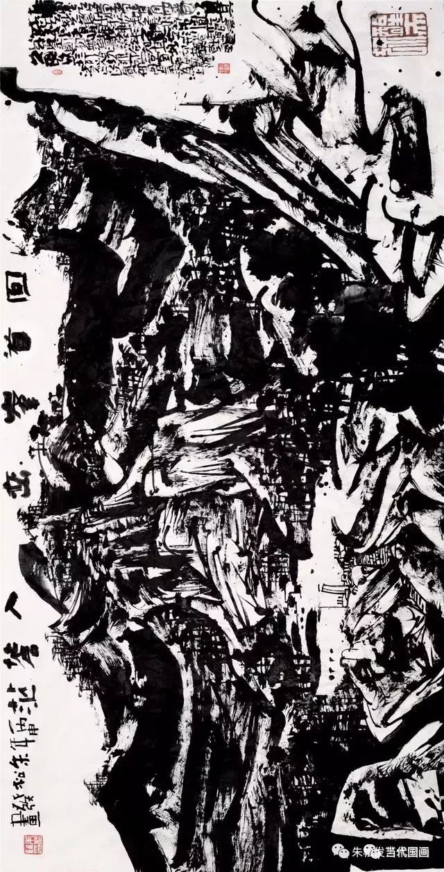 朱松发的焦墨山水画越老越辣