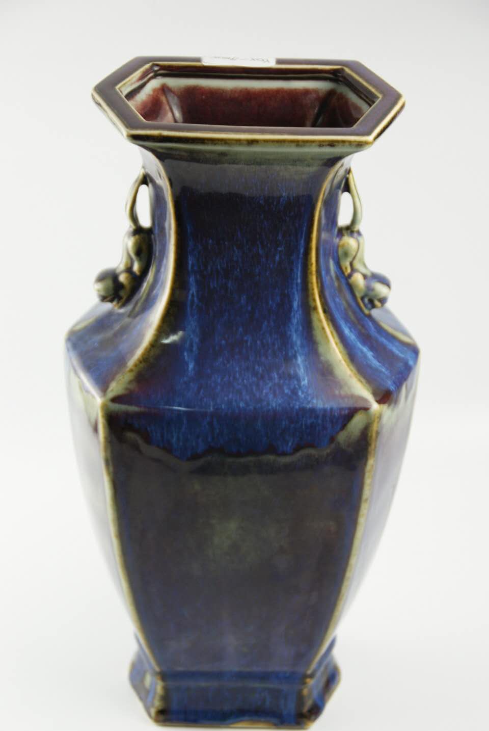 清代康熙窑变六棱方口洗_瓷器