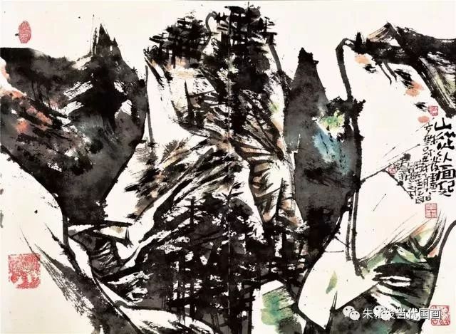 朱松发的焦墨山水画,越老越辣!