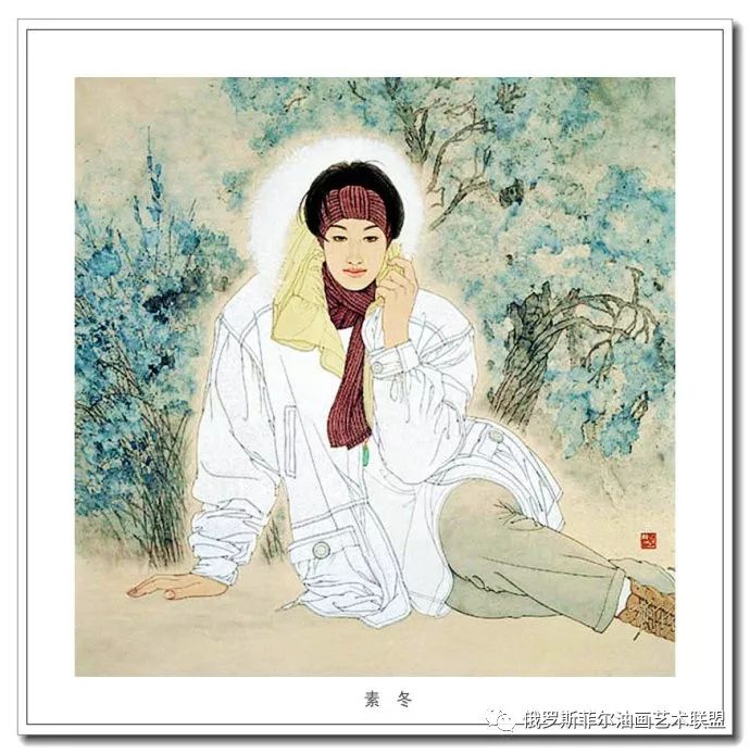 婉约之美中国画家薛强工笔人物画作品赏析