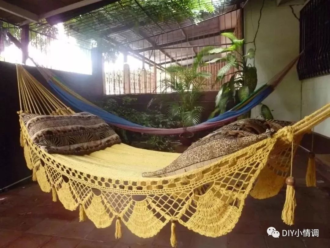 编织别再只会钩床罩钩一张这样的吊床简直好用到你不信