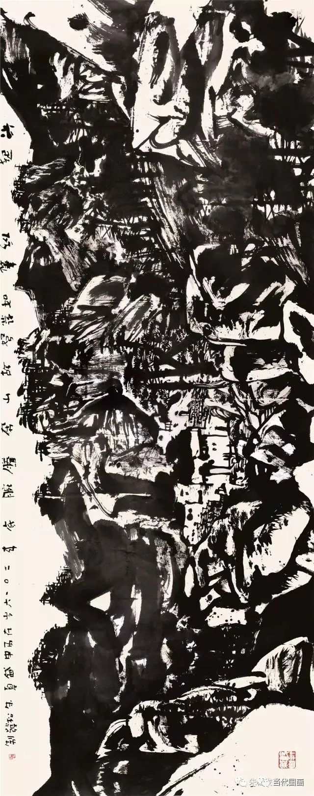朱松发的焦墨山水画,越老越辣!