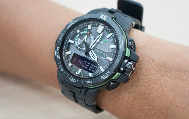 casio卡西欧prw6000太阳能登山腕表开箱实测