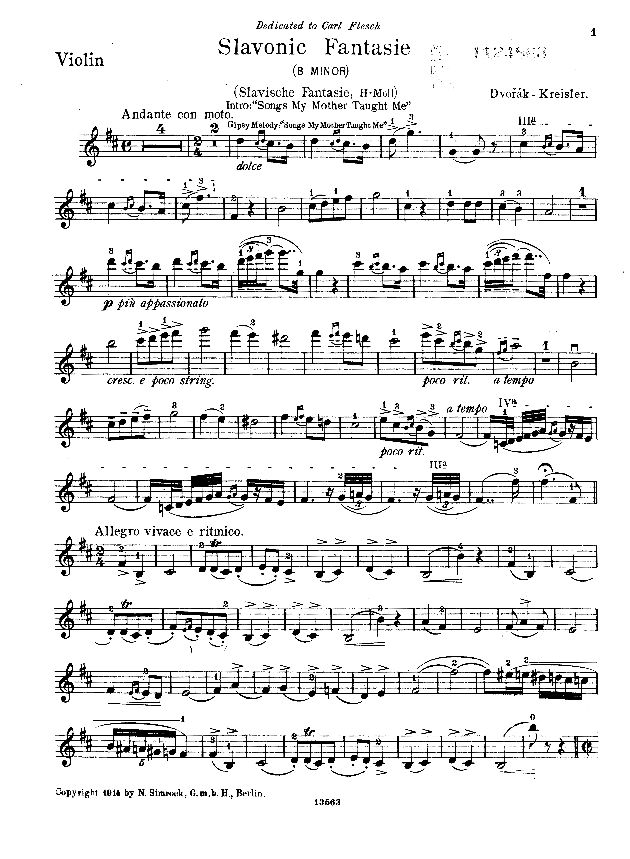 《母亲教我的歌》原本是德沃夏克一首歌谣,后经克莱斯勒改编成小提琴