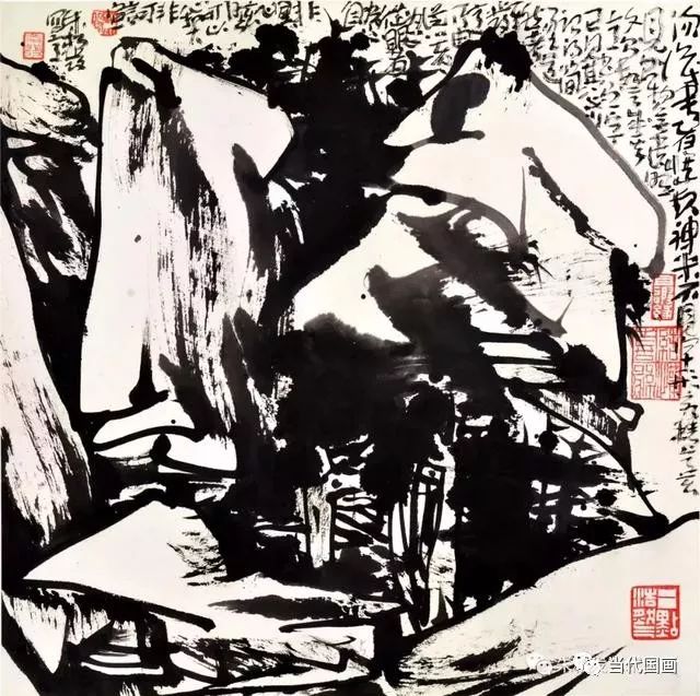 朱松发的焦墨山水画,越老越辣!