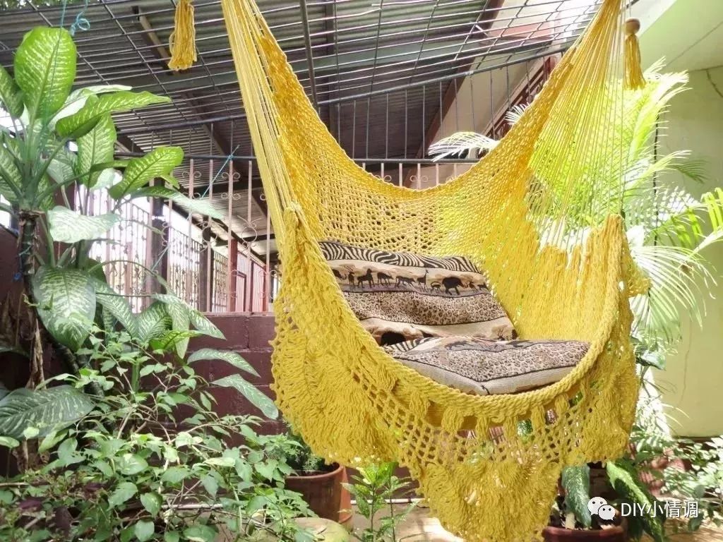编织别再只会钩床罩钩一张这样的吊床简直好用到你不信