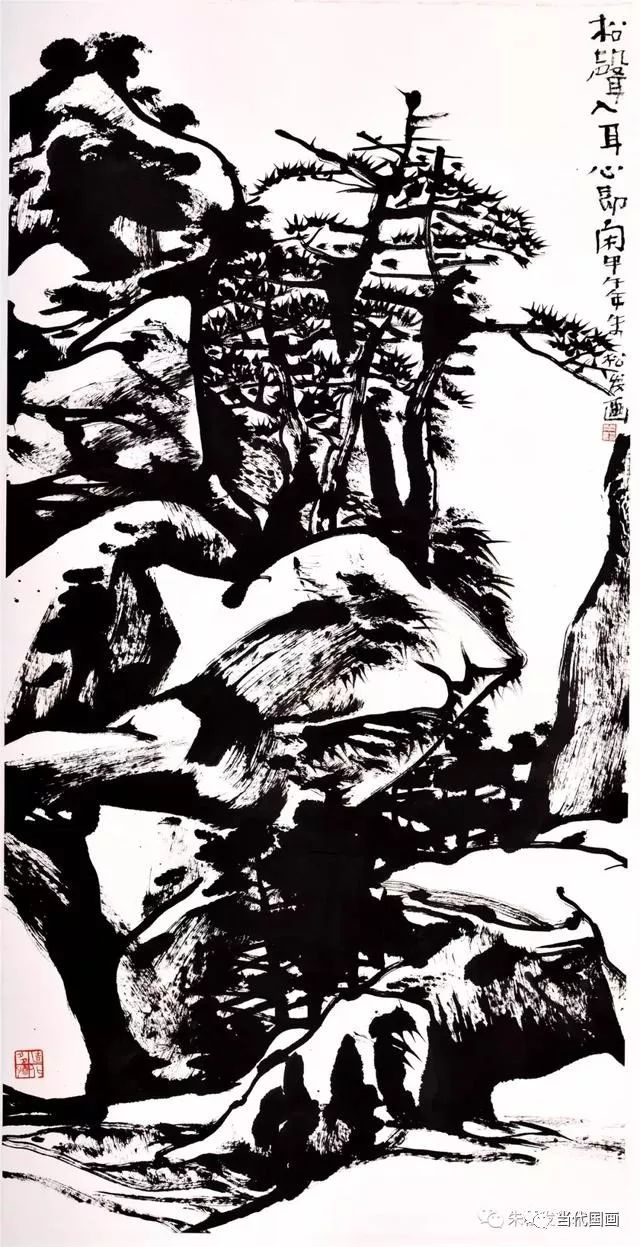 朱松发的焦墨山水画越老越辣