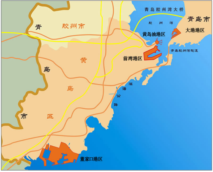 青岛的地理位置地图图片