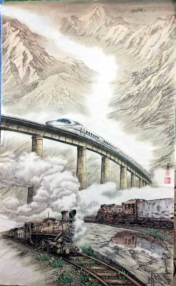 传统与西画的碰撞曾江华彩墨国画作品