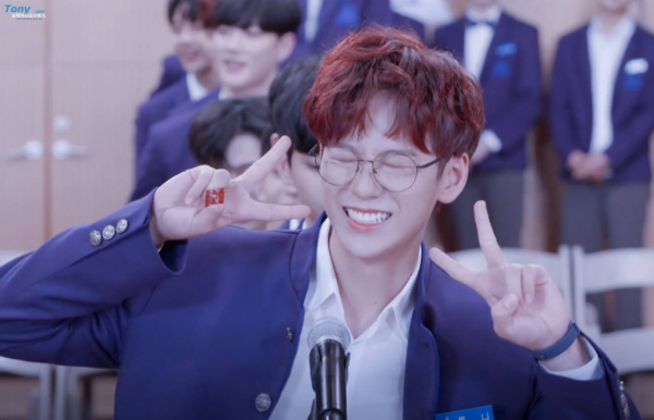 中国练习生余景天登韩国produce101首秀痛哭