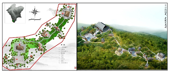 山寨文化体验区平面图与局部效果图在我院创建方案的指导下,天堂寨