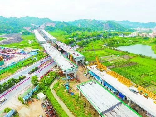 汕湛高速最新进展国道g324跨线桥5月底完工