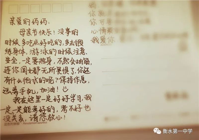爱的告白|衡一学子手写"母亲节"明信片 感恩母亲