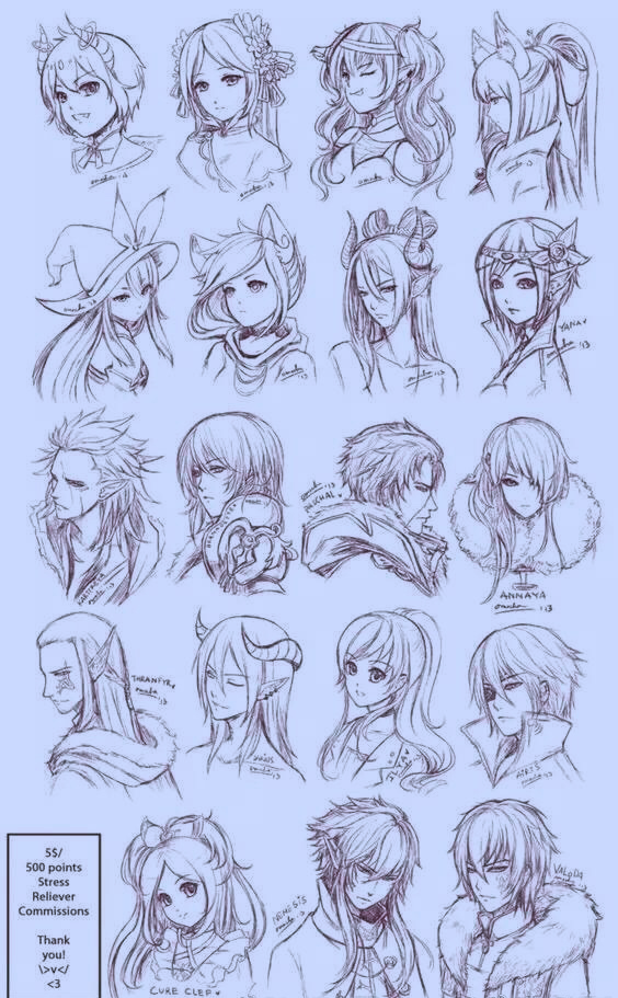 素材集合动漫男女角色头部大合集