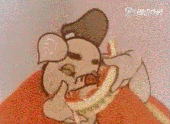 《猪八戒吃西瓜》,一起创作了中国第一部剪纸动画片年轻的胡进庆与