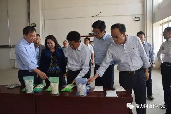 全市产业精准扶贫现场观摩推进会与会人员来阿旗观摩