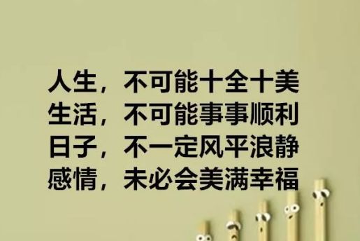 人生,不可能十全十美