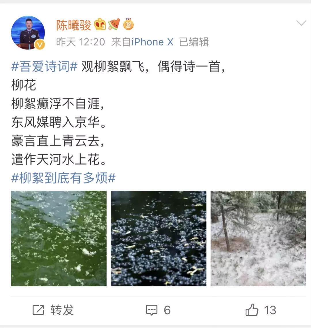 是现代人的专利古代就有不少关于柳絮的诗柳絮唐 · 雍裕之无风才到地