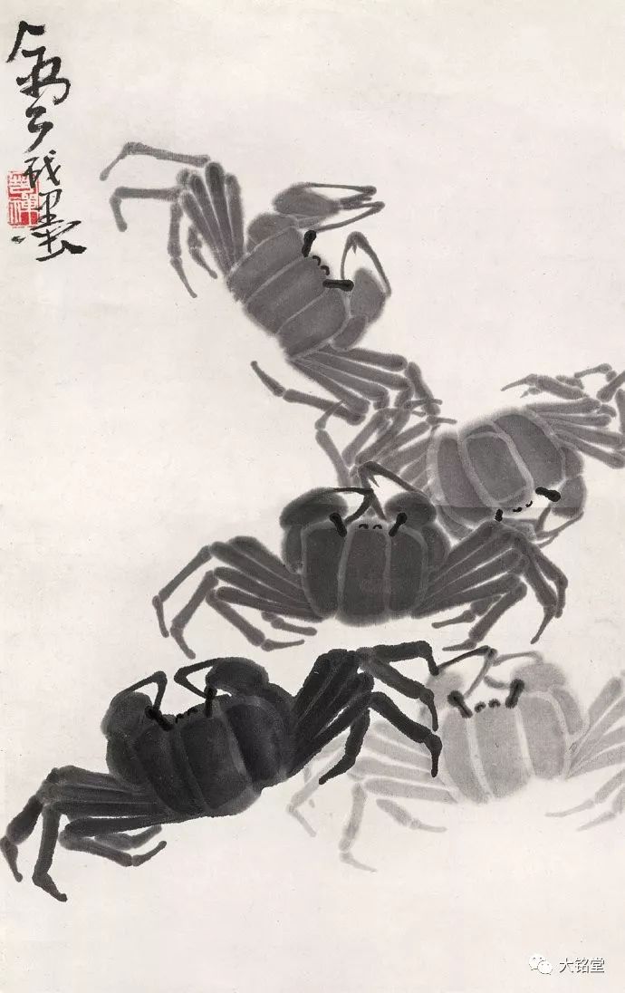 李苦禅的墨蟹