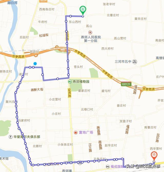 燕郊309路公交车路线图图片