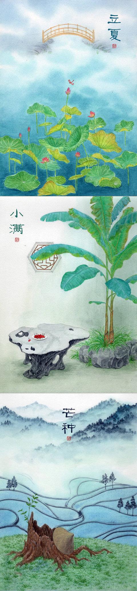 古风手绘二十四节气,好看(图