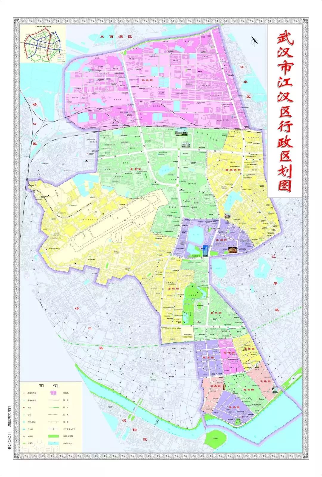 江汉区行政规划与西北湖夜景江汉区是武汉市中心城区之一,是老汉口的