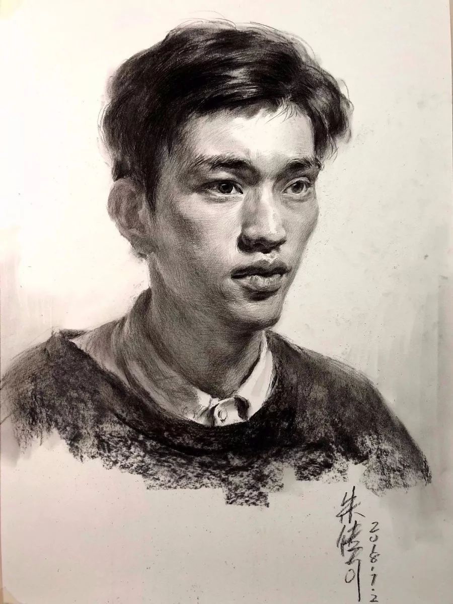 传奇绘画课堂回顾第二四二集朱传奇教你画目光深邃的学长男青年素描