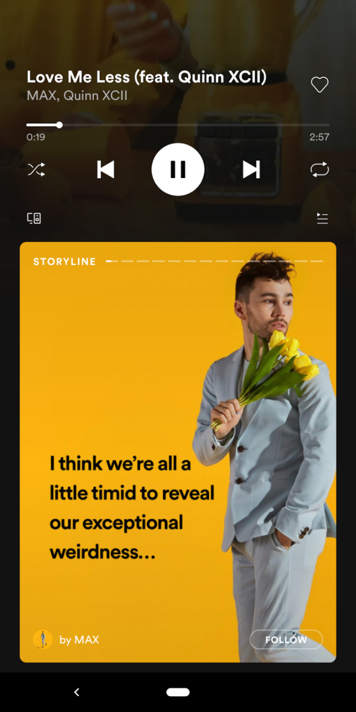 加入Stories阵营Spotify开始测试自己的Storyline_Behind