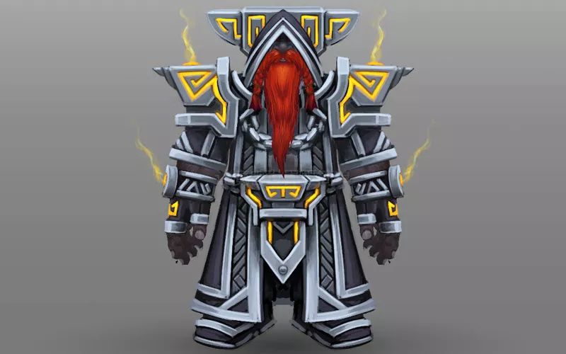 大神手绘魔兽世界黑铁矮人9职业套装同盟种族职业护甲设计系列