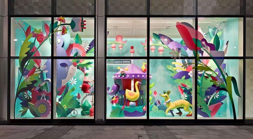 六一儿童节的橱窗你只知道放气球吗