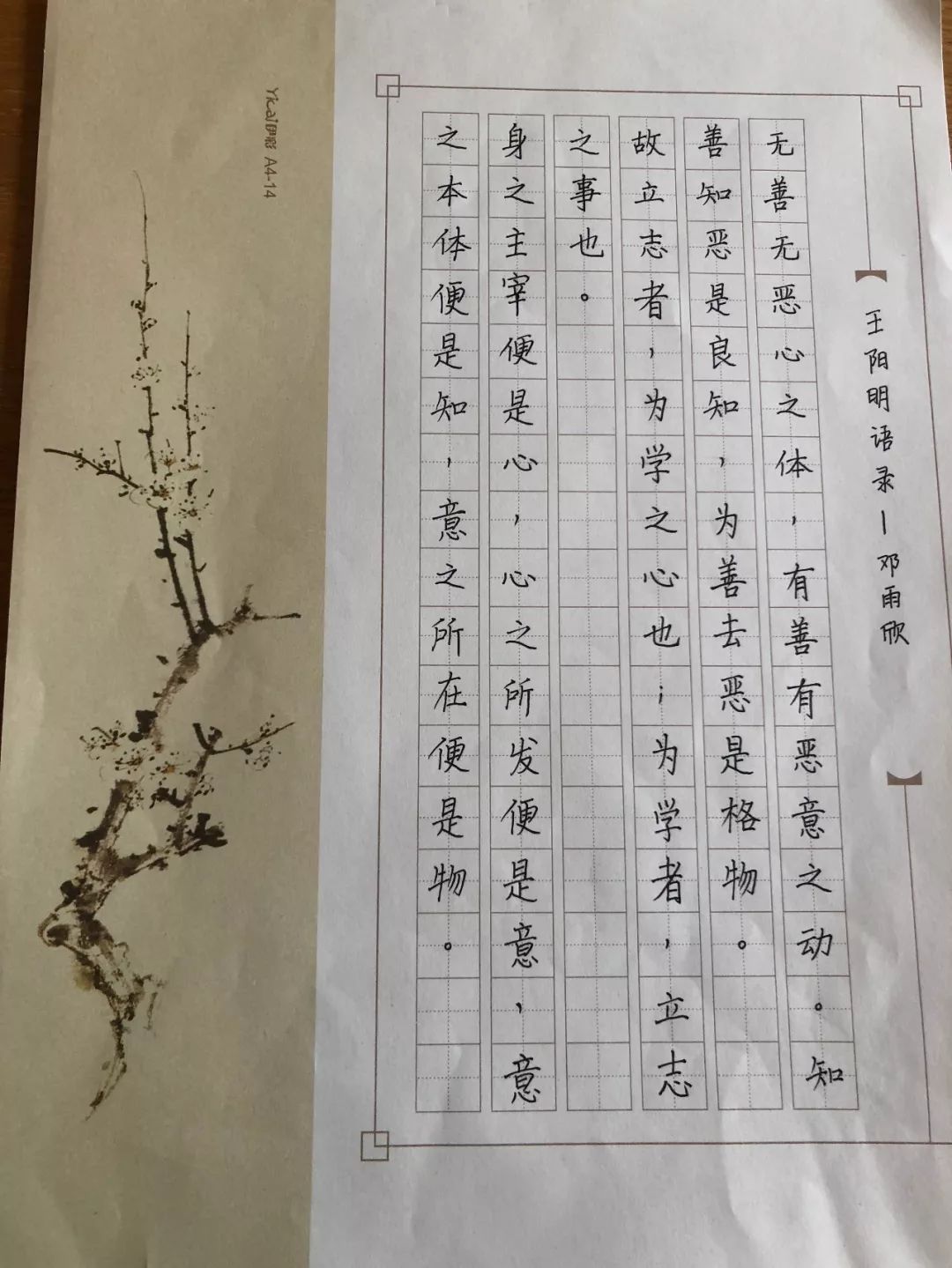 晋安校区鹰之队举办《致良知》硬笔书法比赛