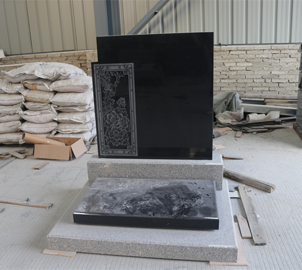 小型艺术墓碑兰花雕刻和山水景观雕刻是传统墓碑喜欢采用的雕刻图案