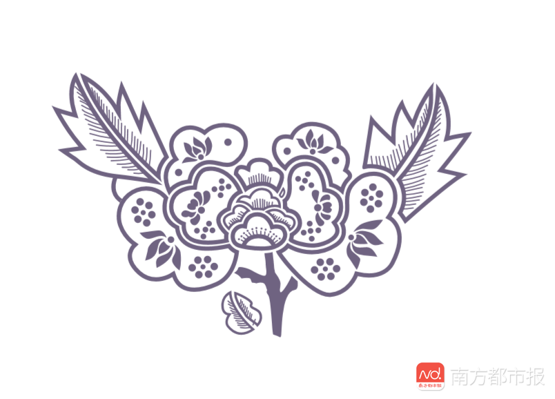 羌绣图案"丹菊向阳":主花形是山牡丹与菊花的结合,在羌族的花语中