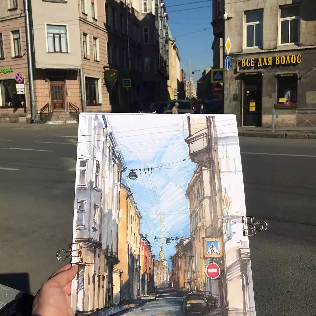 手绘建筑街景表现!