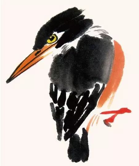 国画小教程斑头翠鸟与蓝翠鸟的写意画法