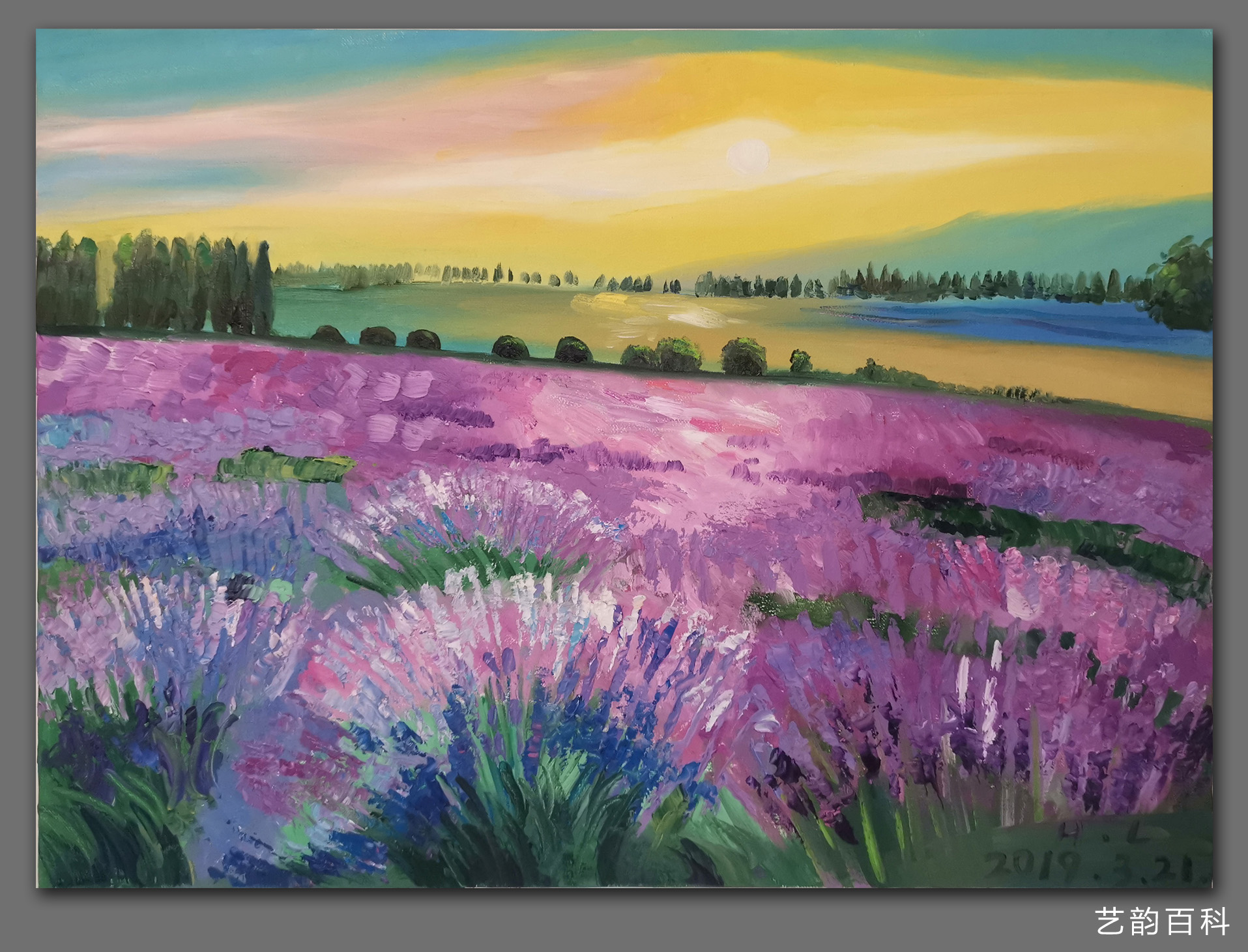 《薰衣草花海》《紫藤花与蝴蝶》《海上日出》《樱花时光》《孔雀东南