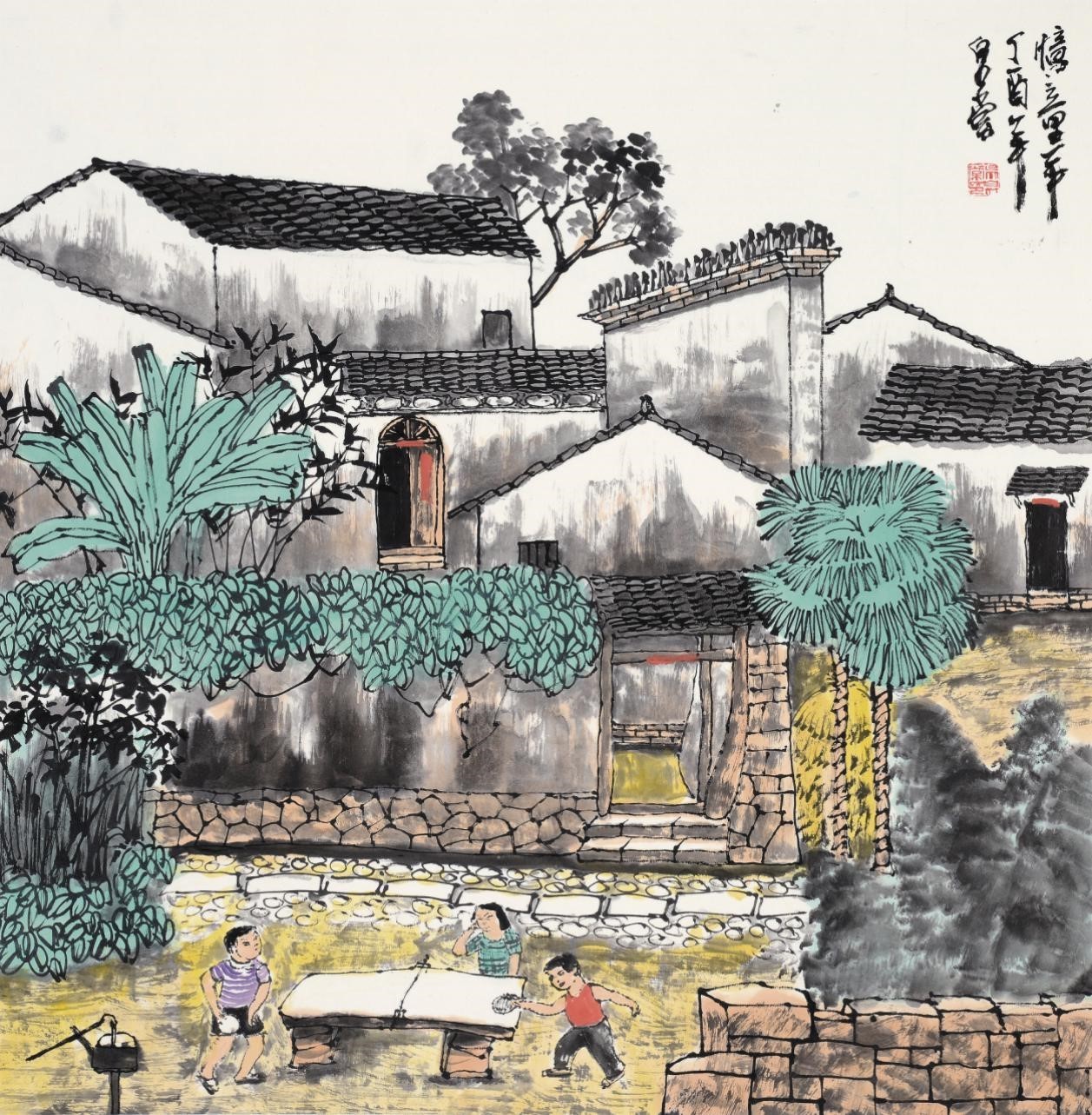 在野趣中追回逝去的童年一一吴泉棠重彩乡情画欣赏