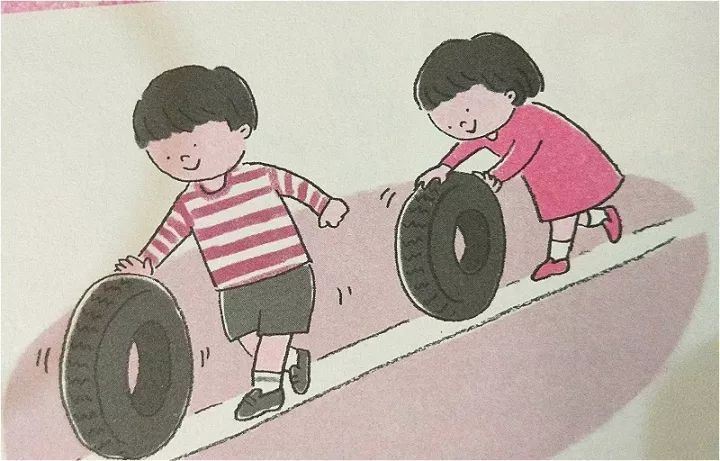 小朋友玩轮胎卡通图片图片
