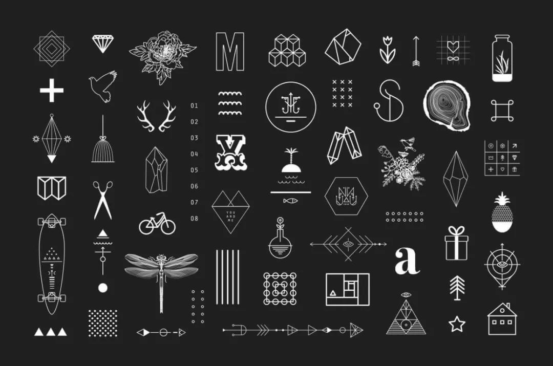 117个几何形状图形符号_设计