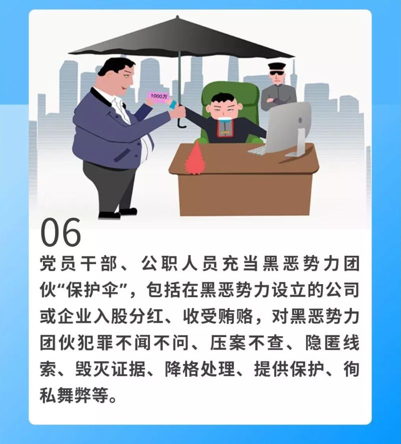 党员干部公职人员充当黑恶势力保护伞的具体表现有哪些