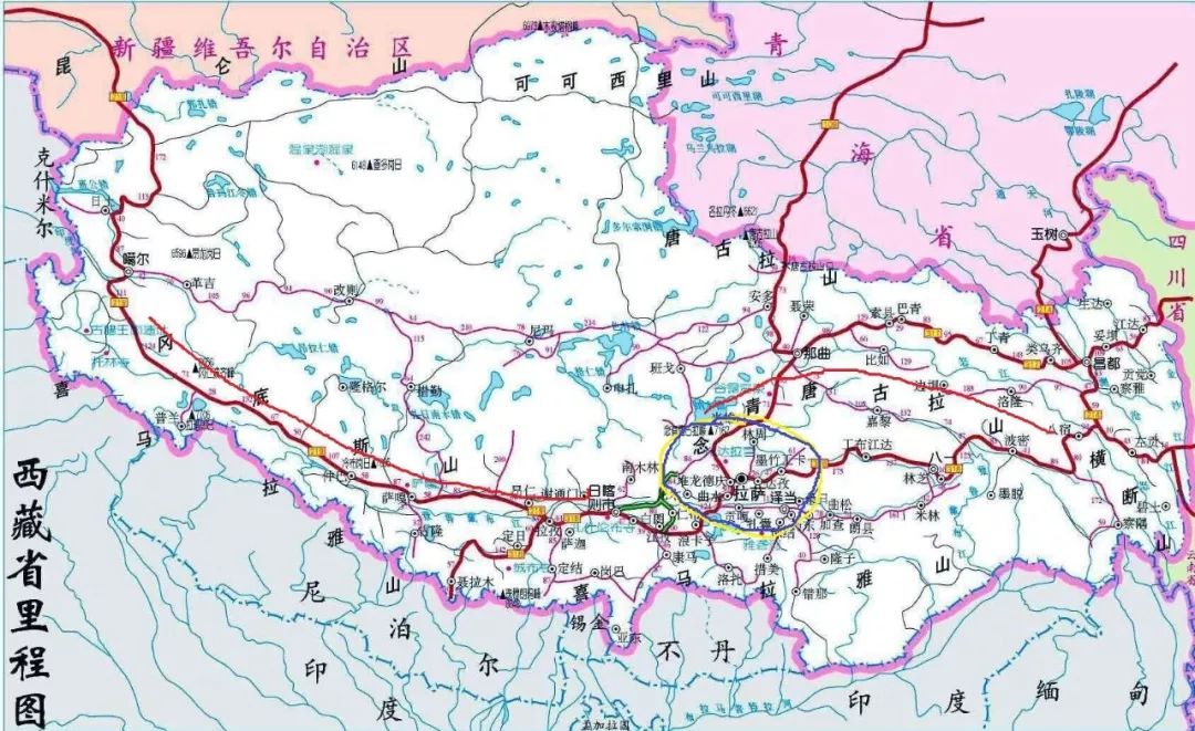 念青唐古拉山脉地图图片