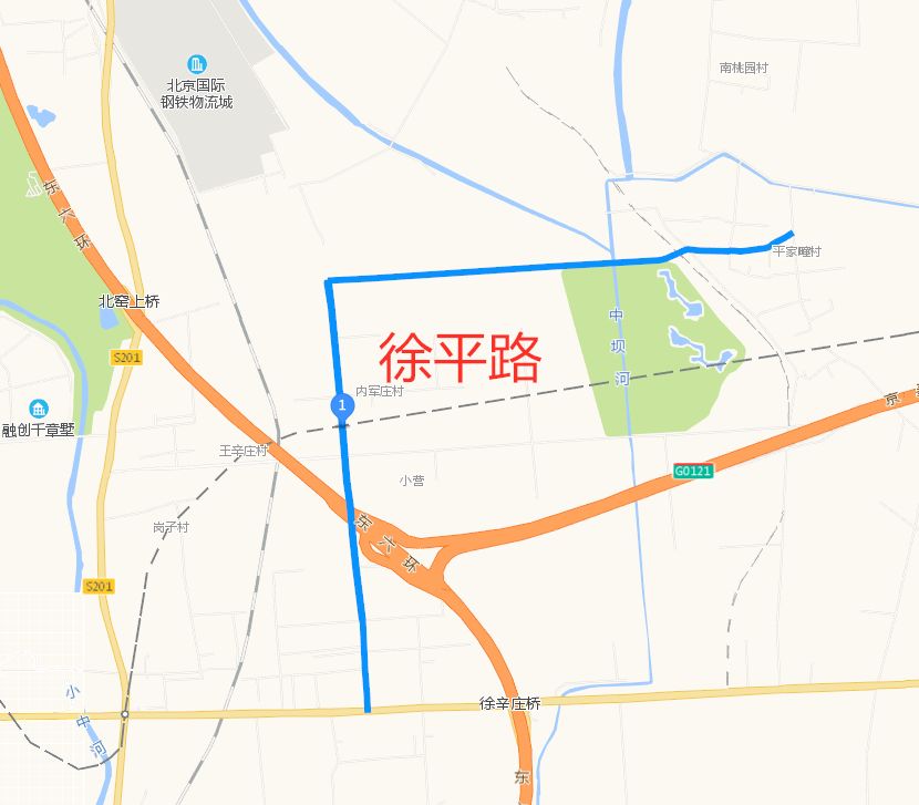 徐辛庄至平家疃,道路为一直角形状,也是北部地区的要道.4.