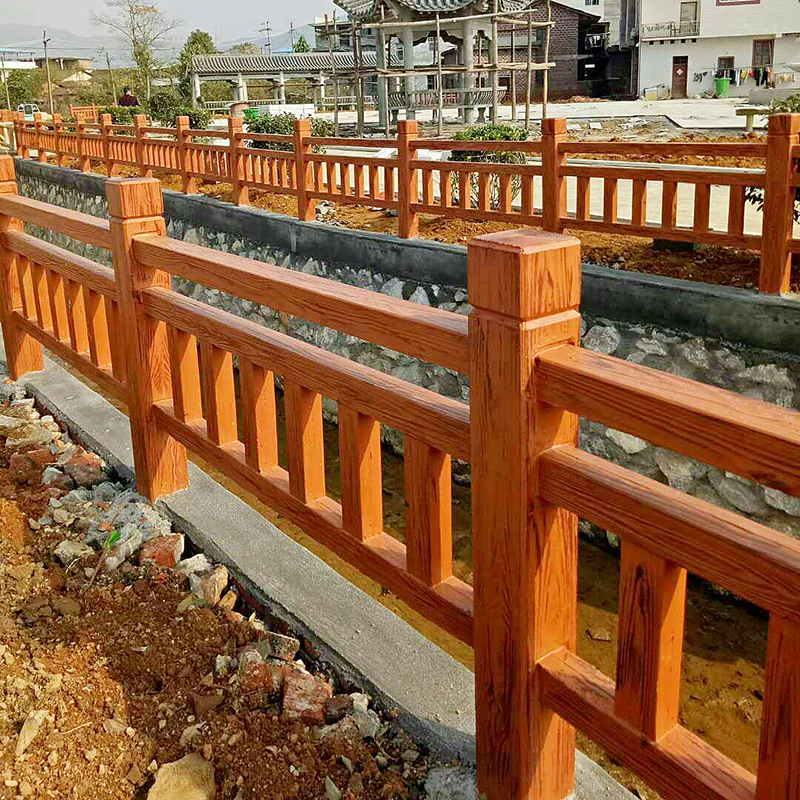 水泥栏杆仿木纹漆喷涂工艺 仿木纹栏杆施工技巧_混凝土