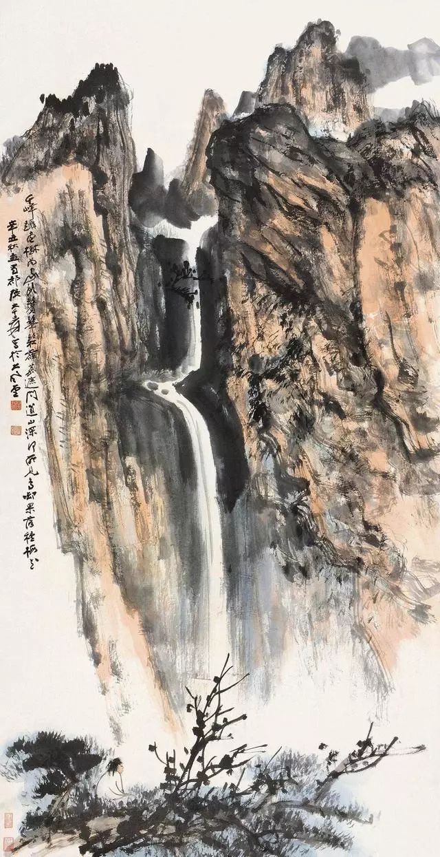 张大千观瀑图,令人神往!