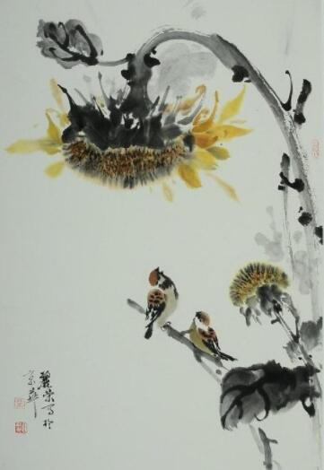 心向阳光,蒸蒸日上——国画向日葵欣赏