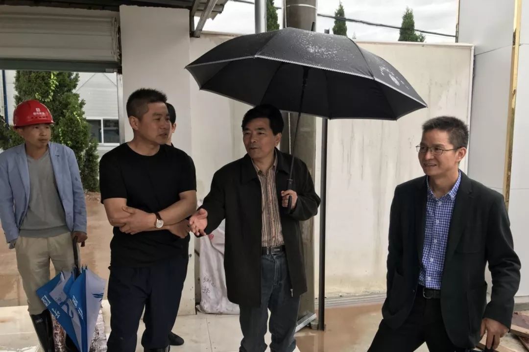 冒雨看项目 一线解难题—市人大常委会主任施侍伟检查我镇重点项目